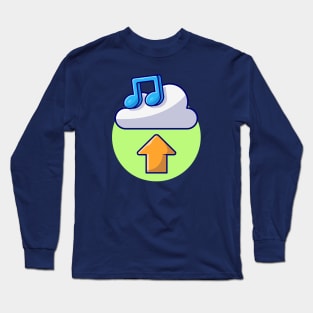 Cloud Upload Music with Note Cartoon Vector Icon Illustration Long Sleeve T-Shirt